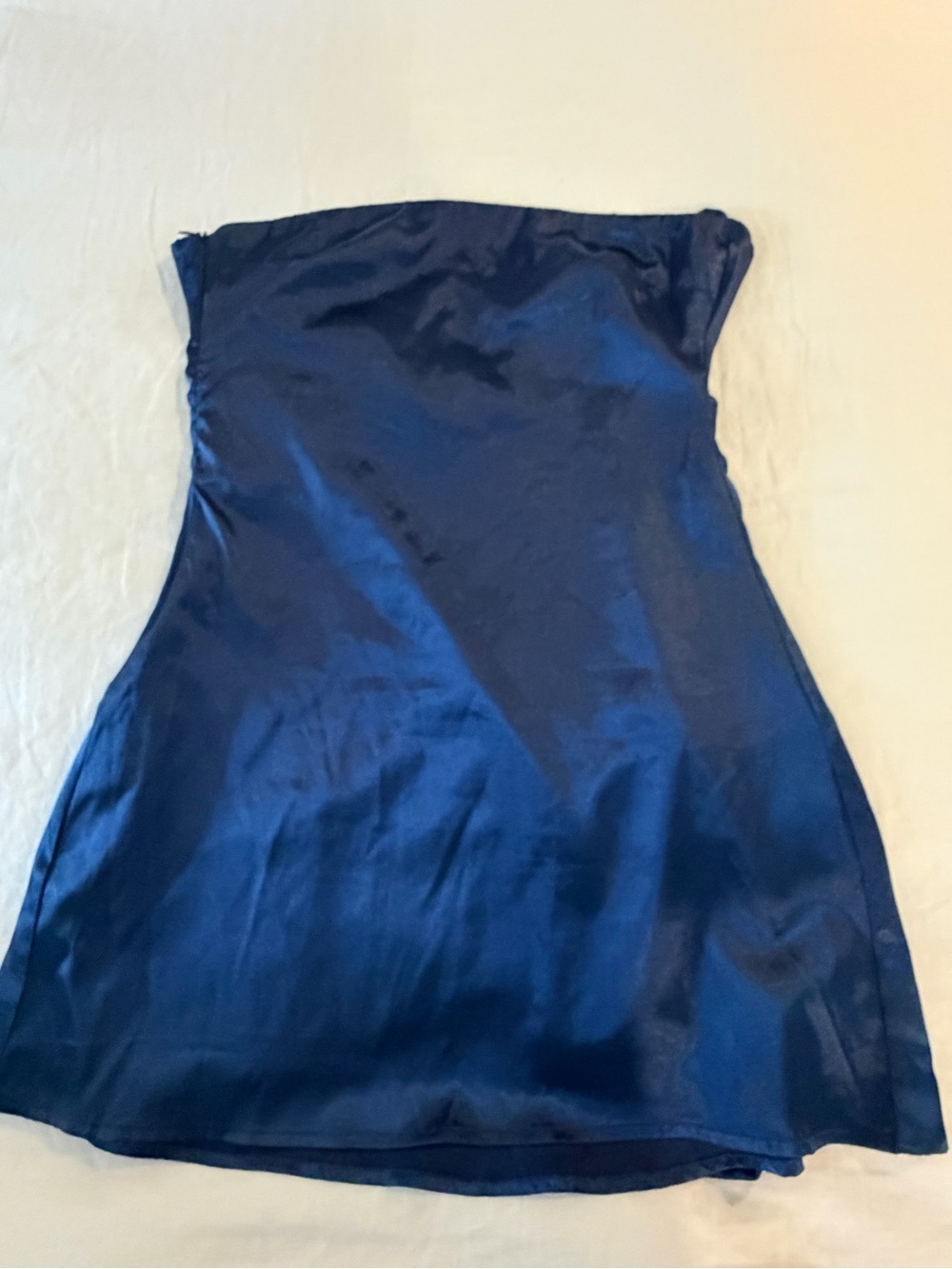 Princess Polly Strapless Satin Mini Dress - Navy Blue